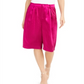 INC International Concepts Shorts Feminino Gaucho Cetim Martelado Plissado Perna Larga Rosa Tamanho 2