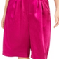 INC International Concepts Shorts Feminino Gaucho Cetim Martelado Plissado Perna Larga Rosa Tamanho 2