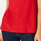 Estilo e CoTop feminino com detalhe de ilhós e mangas bufantes, vermelho, tamanho médio