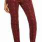 Calça jeans skinny feminina INC International Concepts Essential com estampa de cobra, vermelha, tamanho 2