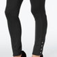 Leggings femininas de malha ponte com bainha de pressão, pretas, tamanho pequeno