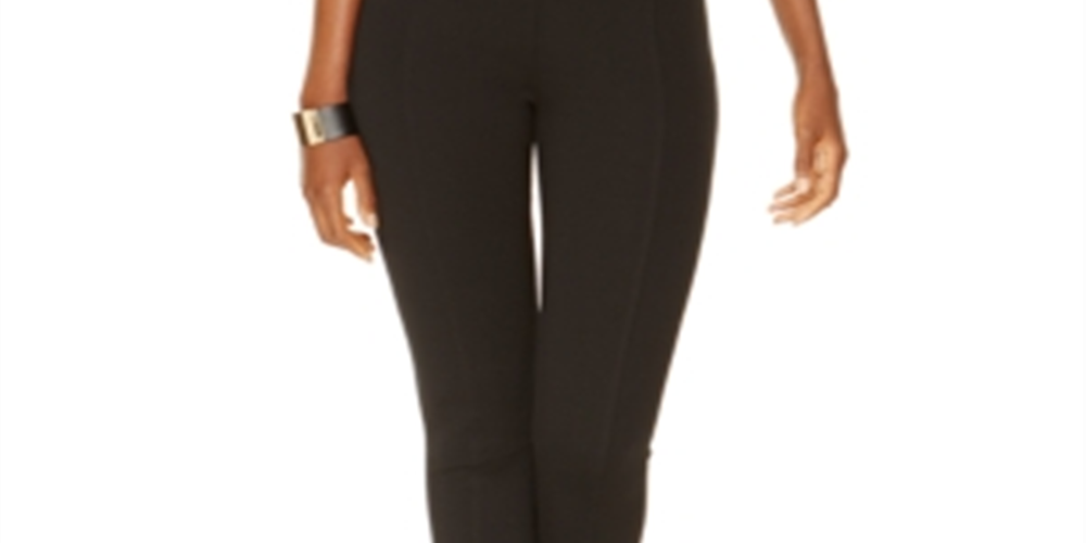 Calça legging feminina INC International Concepts com 2 elásticos na cintura elástica, tamanho 2, preta