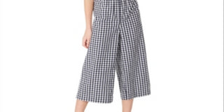 Charter Club Big Girl's Mommy &amp; Me Macacão xadrez azul tamanho médio