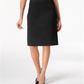 Saia feminina com cintura elástica e rebites JM Collection, preta, tamanho grande