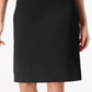 Saia feminina com cintura elástica e rebites JM Collection, preta, tamanho grande