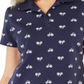 Camisa Polo Feminina Karen Scott Bike Print Azul Tamanho Médio