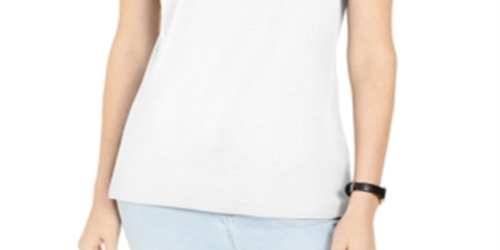 Karen Scott Top Feminino com Acabamento em Ilhós Branco Tamanho X-S