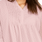Charter Club Blusa feminina texturizada com babados duplos e pregas rosa tamanho pequeno