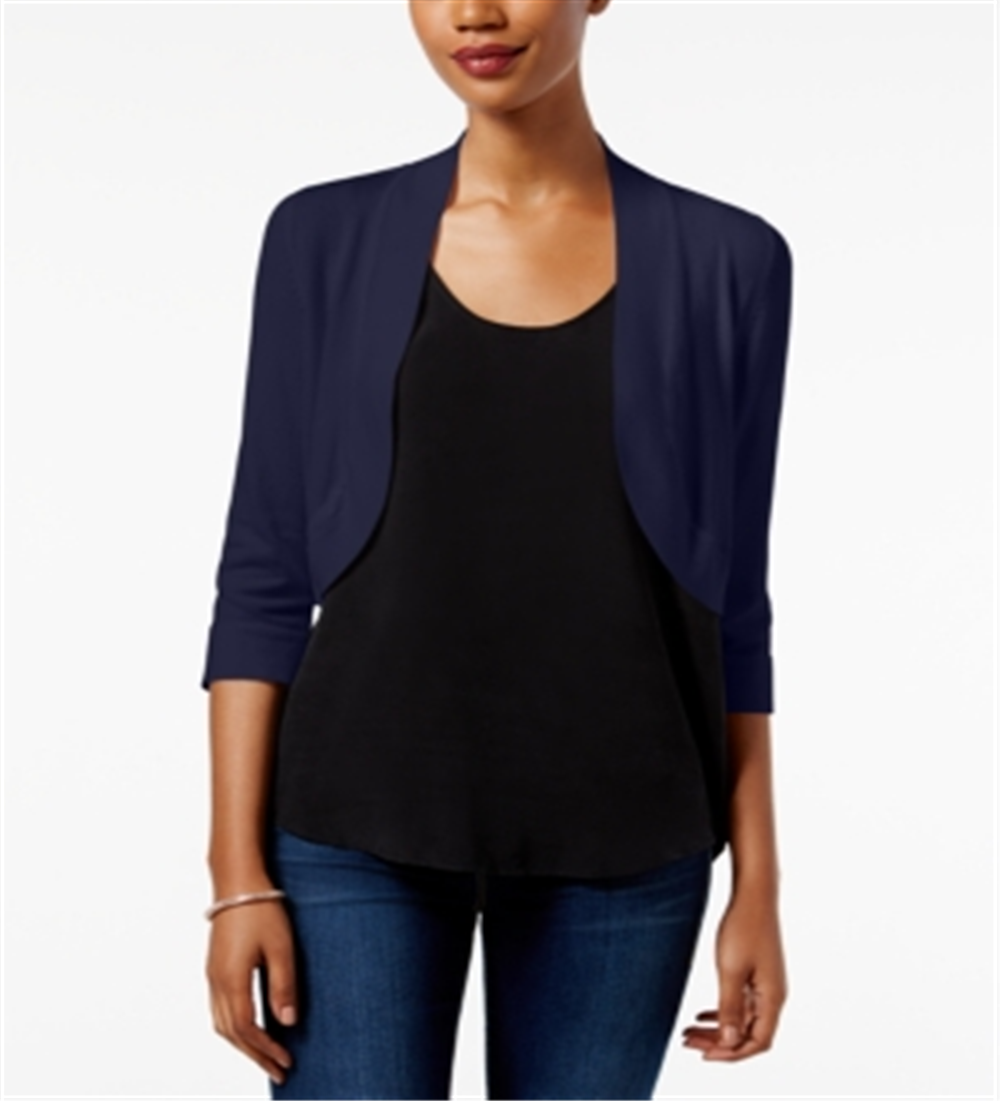 Cardigan feminino Jessica Howard, azul, tamanho extragrande