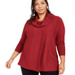 JM Collection Suéter Feminino com Cadarço e Gola Redonda Tamanho 1X
