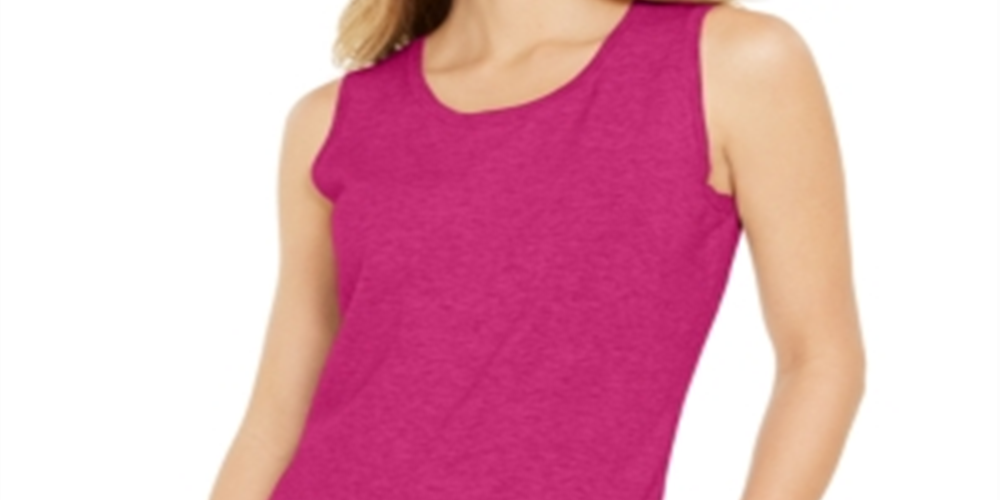 Suéter feminino sem mangas com gola redonda Charter Club, rosa, tamanho pequeno