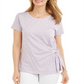 Estilo e CoTop feminino com estampa lateral e amarração, roxo, tamanho médio