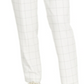 Calça feminina Bar III com cinto e janela, justa, perna reta, branca, tamanho 16