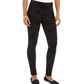 Leggings femininas de malha ponte flocada floral estilo &amp; co, pretas, tamanho extrapequeno