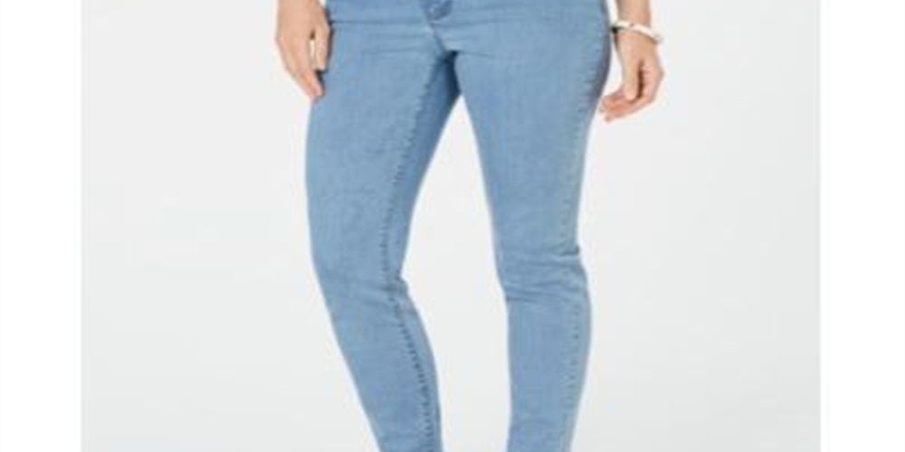 Calça jeans skinny feminina Charter Club Bristol azul claro tamanho 12
