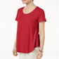 JM Collection Blusa feminina com bainha curta verde, tamanho pequeno G