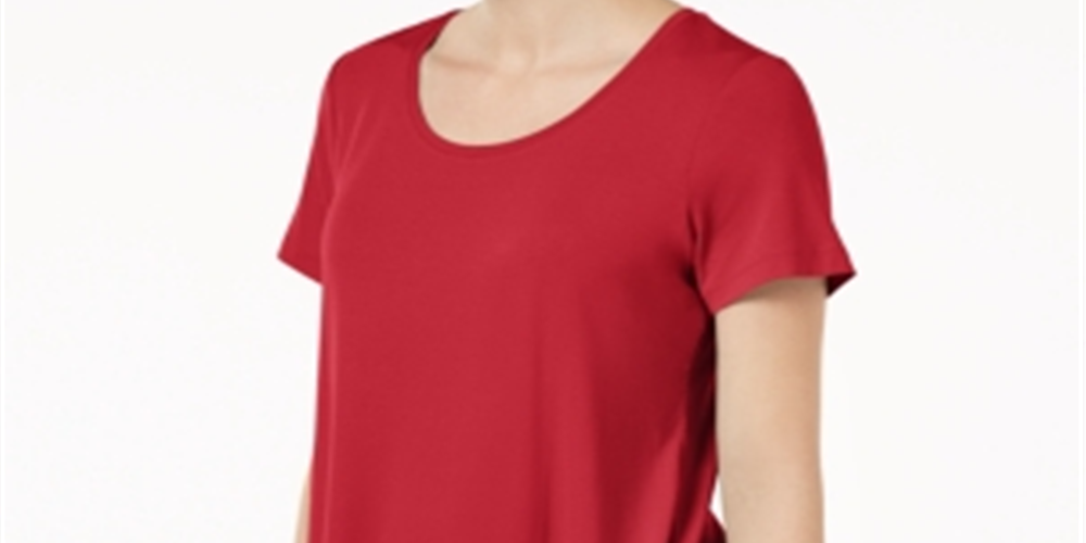 JM Collection Blusa feminina com bainha curta verde, tamanho pequeno G