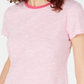 Camiseta feminina Maison Jules com decote redondo e alças finas, rosa, tamanho X-S