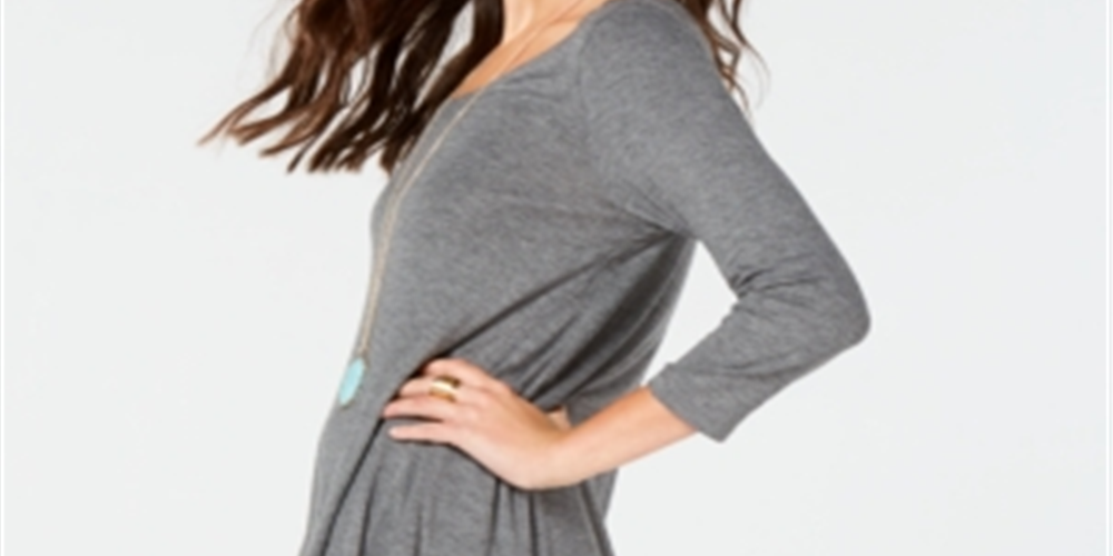 Vestido rodado feminino estilo &amp; Co cinza tamanho P