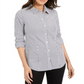 Camisa listrada feminina Charter Club, branca, tamanho 18