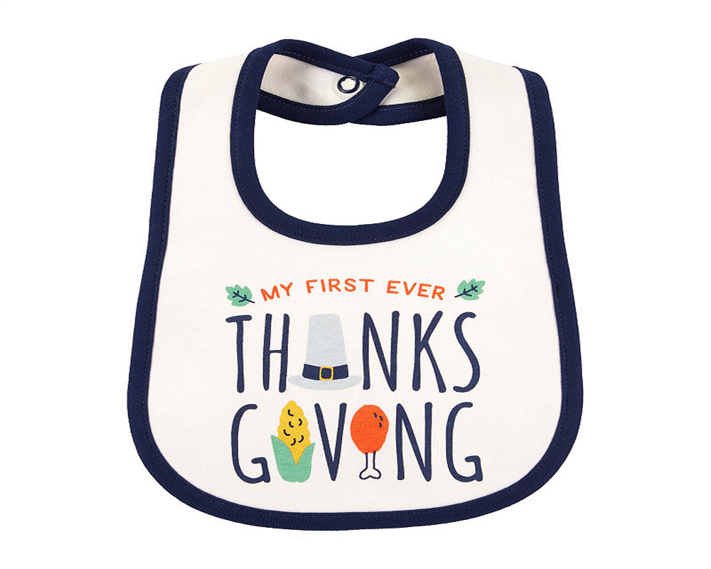Carter's Unisex Bibs 'Thanksgiving' Babador Branco Tamanho Regular
