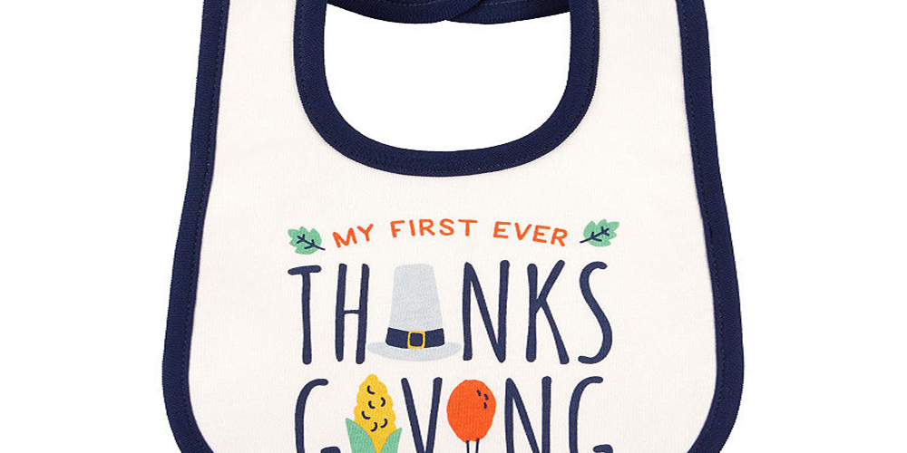 Carter's Unisex Bibs 'Thanksgiving' Babador Branco Tamanho Regular
