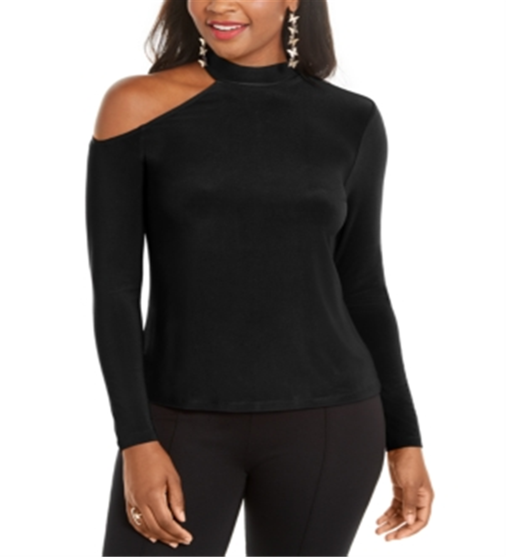 Thalia Sodi Blusa Feminina Gola Careca Ombro a Ombro Preto Tamanho P