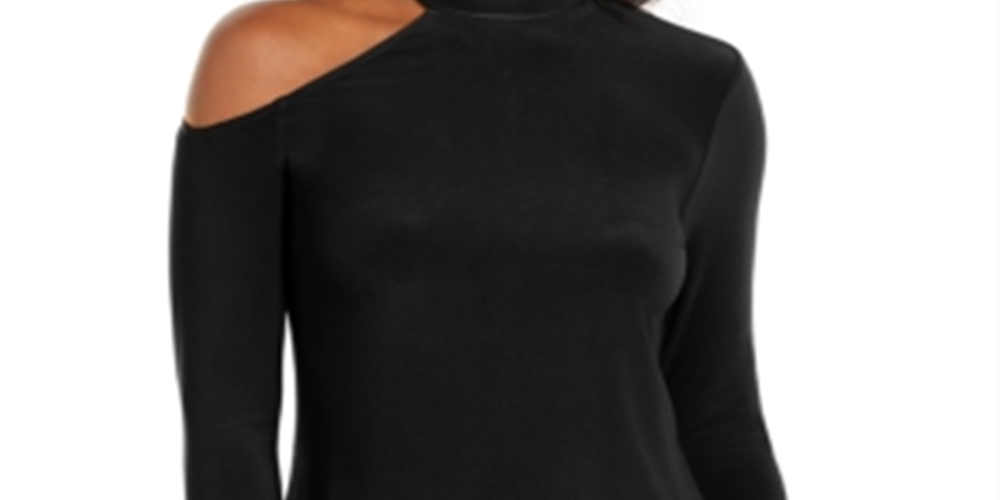 Thalia Sodi Blusa Feminina Gola Careca Ombro a Ombro Preto Tamanho P