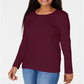 Karen Scott Blusa Feminina Decote Redondo Com Acabamento Em Cetim Vermelho Tamanho P