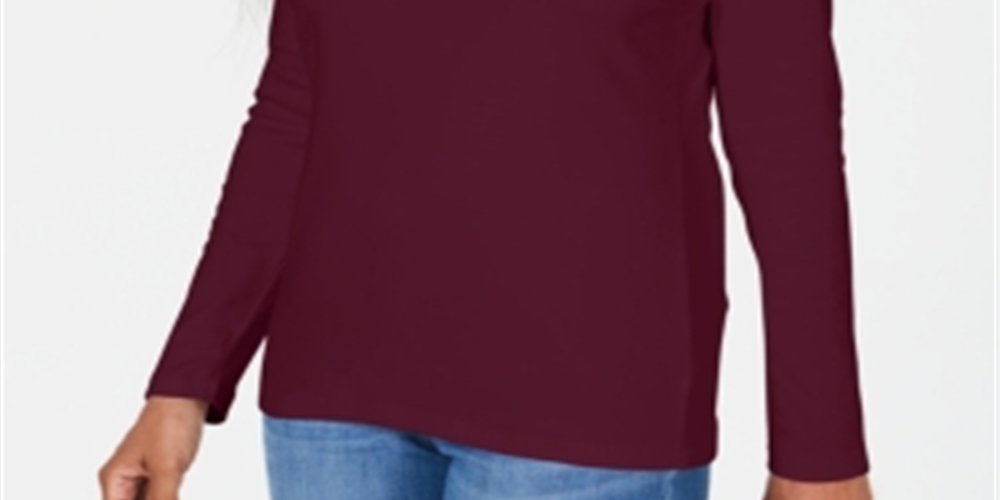 Karen Scott Blusa Feminina Decote Redondo Com Acabamento Em Cetim Vermelho Tamanho P