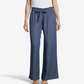 Calça feminina John Paul Richard, perna larga, azul, tamanho pequeno