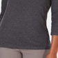 Blusa feminina Karen Scott de algodão bordado com efeito em camadas, cinza, tamanho médio