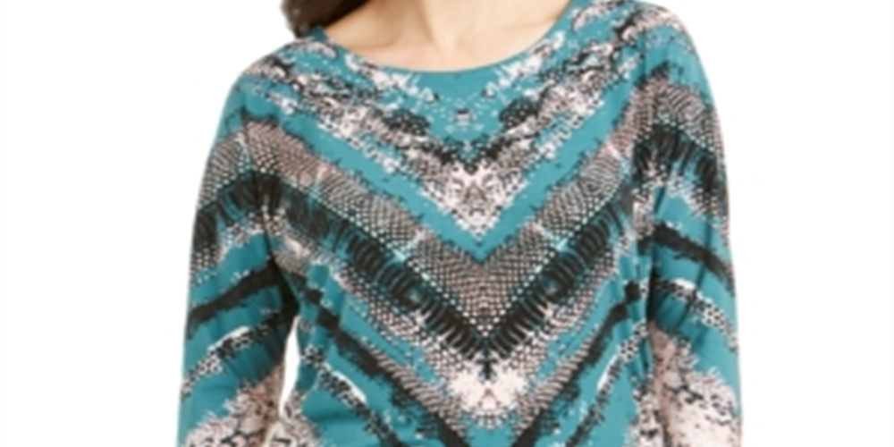 JM Collection Top Dolman Embelezado Feminino Verde Tamanho P