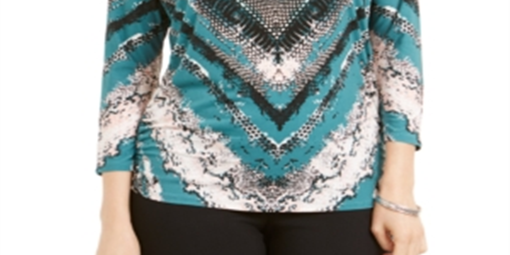 JM Collection Top Dolman Embelezado Feminino Verde Tamanho P