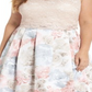 Vestido feminino moderno com estampa floral, 2 peças, laranja, tamanho 20W, da Morgan &amp; Co