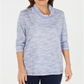 Karen Scott Top Feminino Gola Funil Tingido com Estampa de Espaço Azul Tamanho Pequeno G