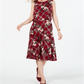 Vestido feminino Charter Club com cinto e estampa mista, tamanho grande, vermelho
