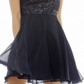 Vestido feminino AX Paris Skater em chiffon com aplicações, azul-marinho, tamanho 10