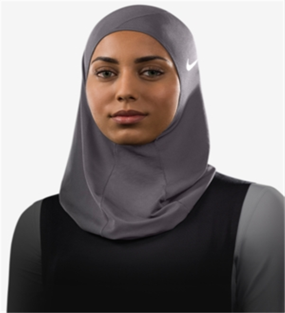 Nike Hijab Respirável com Cobertura Total para Mulheres, Cinza, Tamanho XS