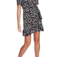 1.STATE Vestido envelope floral romântico feminino preto