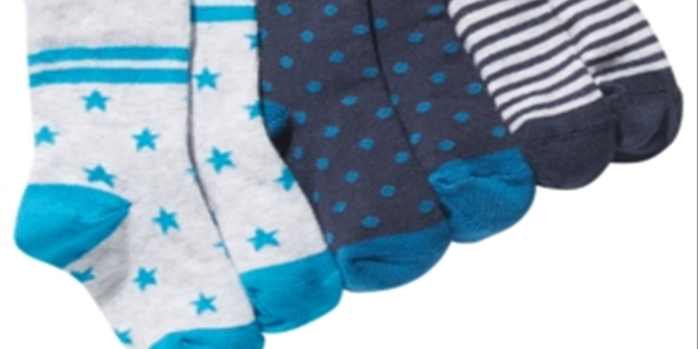 First Impressions Baby Boy's 3 Pack Printed Meias Azuis Tamanho 12-24 MOS