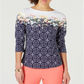 Charter Club Blusa Estampada Feminina Azul Tamanho Pequeno Médio