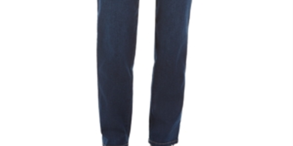 Calça jeans feminina de cintura alta e perna reta, azul, tamanho 6, da Style &amp; Co
