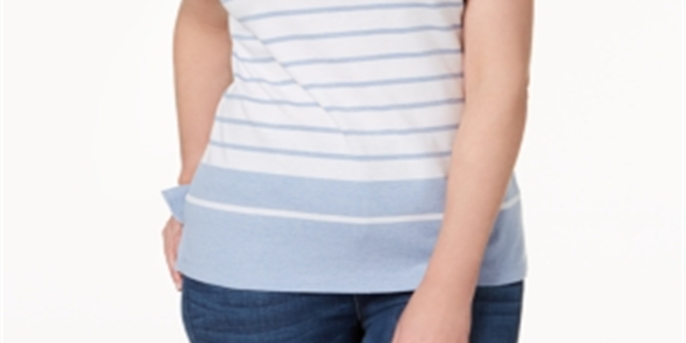 Karen Scott Top Feminino com Cadarço Azul Tamanho Grande