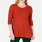Suéter plissado alto e baixo feminino Style &amp; Co, laranja, tamanho pequeno G