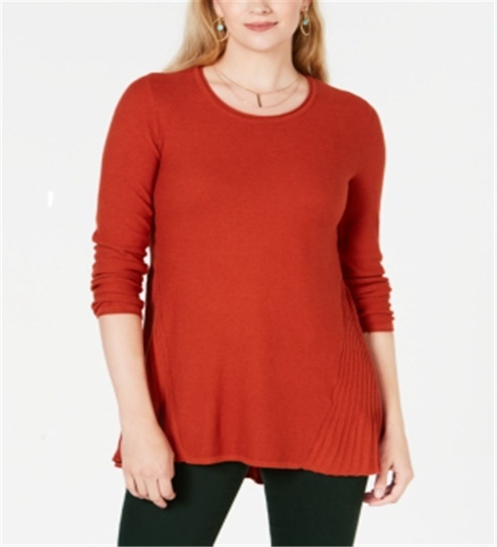 Suéter plissado alto e baixo feminino Style &amp; Co, laranja, tamanho pequeno G