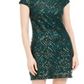 Vestido justo feminino Vince Camuto manga curta acima do joelho verde tamanho 4