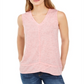 Regata feminina estilo &amp; co com decote em V alto e baixo, rosa, tamanho extragrande