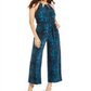 Macacão feminino Thalia Sodi com estampa de gola corrente, azul, tamanho XX-G