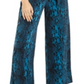 Macacão feminino Thalia Sodi com estampa de gola corrente, azul, tamanho XX-G